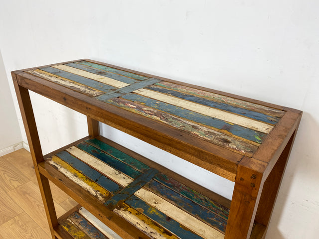 Boatwood by WMK # Besonders schönes, sehr stabiles und hochwertiges Regal aus altem Bootsholz, ein handgefertigtes Unikat aus massivem Teakholz # Küchenregal Holzregal Bücherregal Upcycling Teak