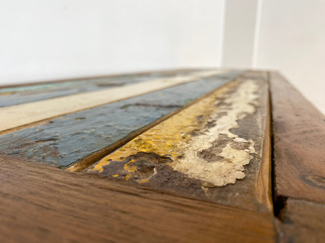 Boatwood by WMK # Besonders schönes, sehr stabiles und hochwertiges Regal aus altem Bootsholz, ein handgefertigtes Unikat aus massivem Teakholz # Küchenregal Holzregal Bücherregal Upcycling Teak