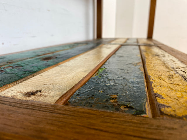Boatwood by WMK # Besonders schönes, sehr stabiles und hochwertiges Regal aus altem Bootsholz, ein handgefertigtes Unikat aus massivem Teakholz # Küchenregal Holzregal Bücherregal Upcycling Teak