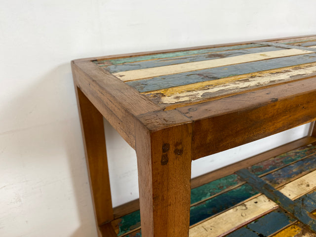 Boatwood by WMK # Besonders schönes, sehr stabiles und hochwertiges Regal aus altem Bootsholz, ein handgefertigtes Unikat aus massivem Teakholz # Küchenregal Holzregal Bücherregal Upcycling Teak