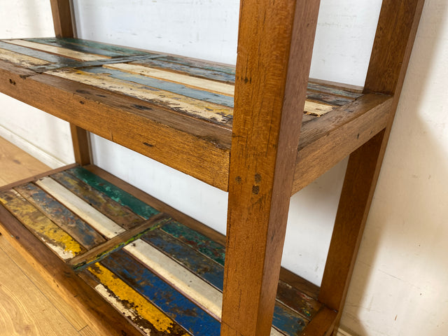 Boatwood by WMK # Besonders schönes, sehr stabiles und hochwertiges Regal aus altem Bootsholz, ein handgefertigtes Unikat aus massivem Teakholz # Küchenregal Holzregal Bücherregal Upcycling Teak