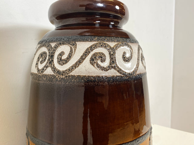 WMK Besonders schöne und sehr gut erhaltene XXL (54cm) Mid-Century Keramik Vase Modell 284-53 von Scheurich # Blumenvase Bodenvase Designervase Kunst Deko Dekoration Fat Lava Retro Vintage 60er 70er
