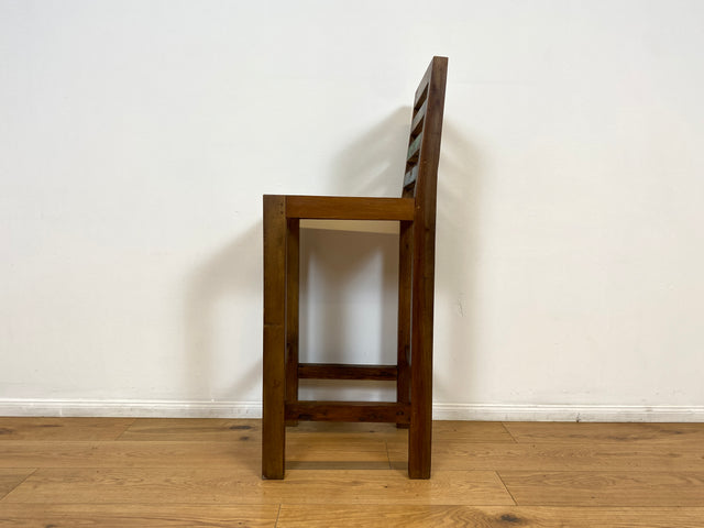 Boatwood by WMK # Bunterschöner Barhocker aus altem Bootsholz, ein handgefertigtes Unikat aus massivem Teakholz # Barstuhl Hocker Sitzhocker Stuhl Küchenstuhl Holzstuhl Bar Stool Hausbar Gastro