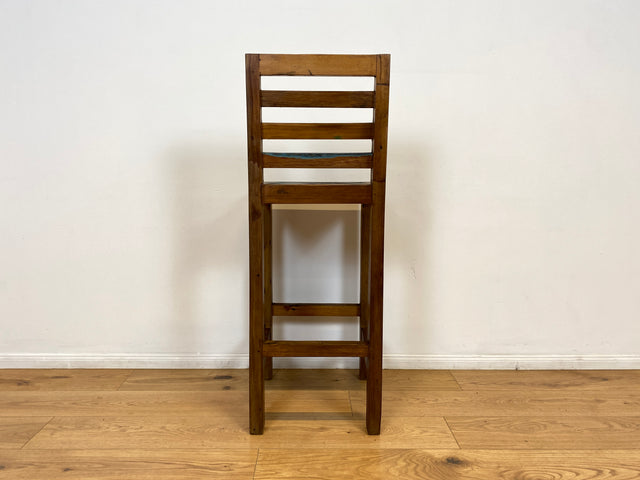 Boatwood by WMK # Bunterschöner Barhocker aus altem Bootsholz, ein handgefertigtes Unikat aus massivem Teakholz # Barstuhl Hocker Sitzhocker Stuhl Küchenstuhl Holzstuhl Bar Stool Hausbar Gastro