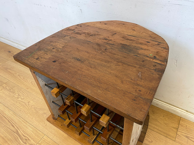 Boatwood by WMK # Besonderes Weinregal für 15 Flaschen gebaut aus echtem Fischerboot, ein handgefertigtes Unikat aus massivem Teakholz # Flaschenregal Regal Beistelltisch Ablage Bootsmöbel Einbaum