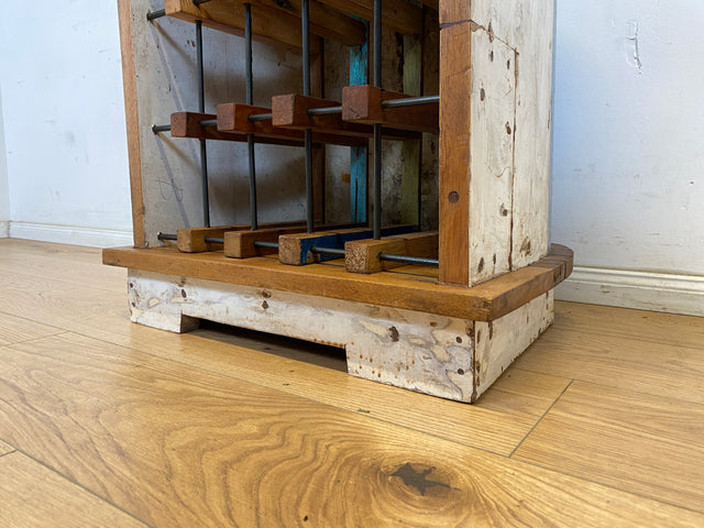 Boatwood by WMK # Besonderes Weinregal für 15 Flaschen gebaut aus echtem Fischerboot, ein handgefertigtes Unikat aus massivem Teakholz # Flaschenregal Regal Beistelltisch Ablage Bootsmöbel Einbaum