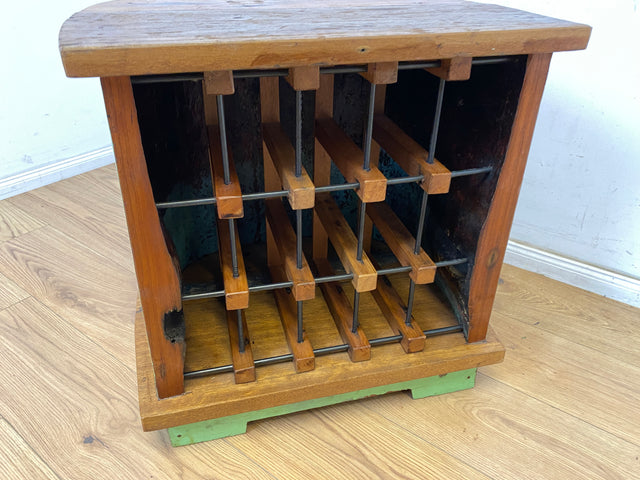 Boatwood by WMK # Besonderes Weinregal für 15 Flaschen gebaut aus echtem Fischerboot, ein handgefertigtes Unikat aus massivem Teakholz # Flaschenregal Regal Beistelltisch Ablage Bootsmöbel Einbaum