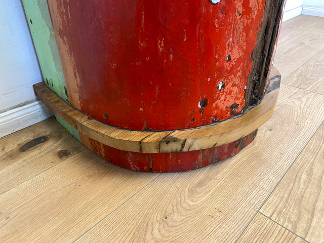 Boatwood by WMK # Besonderes Weinregal für 15 Flaschen gebaut aus echtem Fischerboot, ein handgefertigtes Unikat aus massivem Teakholz # Flaschenregal Regal Beistelltisch Ablage Bootsmöbel Einbaum