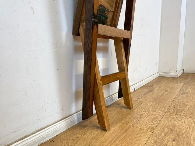 Boatwood by WMK # 1/2 Besonderer Klappstuhl aus altem Bootsholz mit original Bootsfarbe, ein handgefertigtes Unikat aus massivem Teakholz # Stuhl Küchenstuhl Holzstuhl Chair Campingstuhl Balkonstuhl