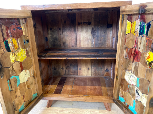 Boatwood by WMK I Einzigartiger Schrank aus altem Bootsholz I handgefertigtes Unikat
