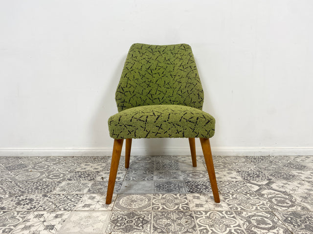 WMK 1/2 Kultiger und sehr gut erhaltener 50er Jahre Cocktailsessel mit schönem Originalbezug und bequemen Federkernsitz # Sessel Clubsessel Stuhl Lesesessel Lesestuhl Mid-Century Rockabilly Vintage