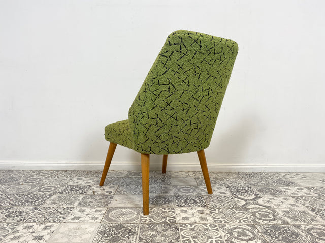WMK 1/2 Kultiger und sehr gut erhaltener 50er Jahre Cocktailsessel mit schönem Originalbezug und bequemen Federkernsitz # Sessel Clubsessel Stuhl Lesesessel Lesestuhl Mid-Century Rockabilly Vintage