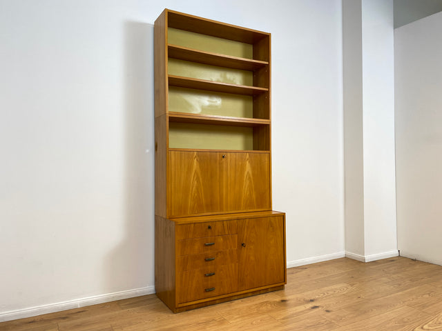 WMK Stilvoller & geräumiger 1960er Jahre Designer Schreibschrank von Bruno Knoblauch für VEB Hellerau # Sekretär Schreibtisch Bücherregal Regal Highboard Regalwand Kommode Desk Mid-Century Vintage DDR