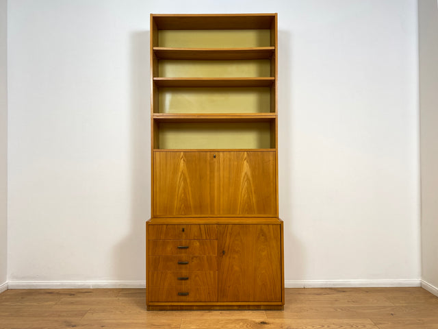 WMK Stilvoller & geräumiger 1960er Jahre Designer Schreibschrank von Bruno Knoblauch für VEB Hellerau # Sekretär Schreibtisch Bücherregal Regal Highboard Regalwand Kommode Desk Mid-Century Vintage DDR
