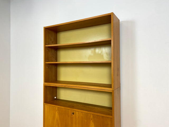 WMK Stilvoller & geräumiger 1960er Jahre Designer Schreibschrank von Bruno Knoblauch für VEB Hellerau # Sekretär Schreibtisch Bücherregal Regal Highboard Regalwand Kommode Desk Mid-Century Vintage DDR