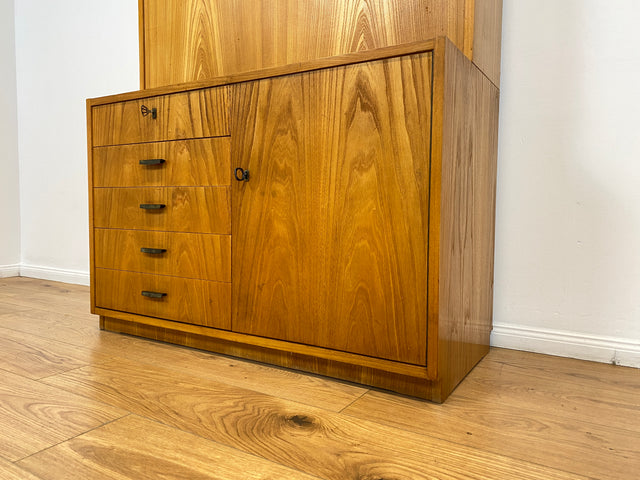 WMK Stilvoller & geräumiger 1960er Jahre Designer Schreibschrank von Bruno Knoblauch für VEB Hellerau # Sekretär Schreibtisch Bücherregal Regal Highboard Regalwand Kommode Desk Mid-Century Vintage DDR