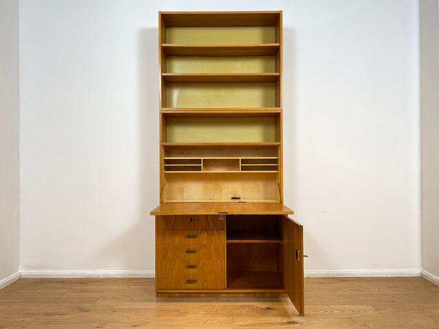 WMK Stilvoller & geräumiger 1960er Jahre Designer Schreibschrank von Bruno Knoblauch für VEB Hellerau # Sekretär Schreibtisch Bücherregal Regal Highboard Regalwand Kommode Desk Mid-Century Vintage DDR
