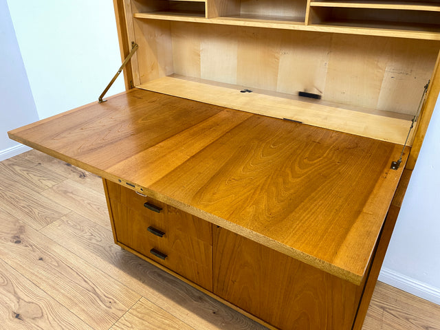 WMK Stilvoller & geräumiger 1960er Jahre Designer Schreibschrank von Bruno Knoblauch für VEB Hellerau # Sekretär Schreibtisch Bücherregal Regal Highboard Regalwand Kommode Desk Mid-Century Vintage DDR