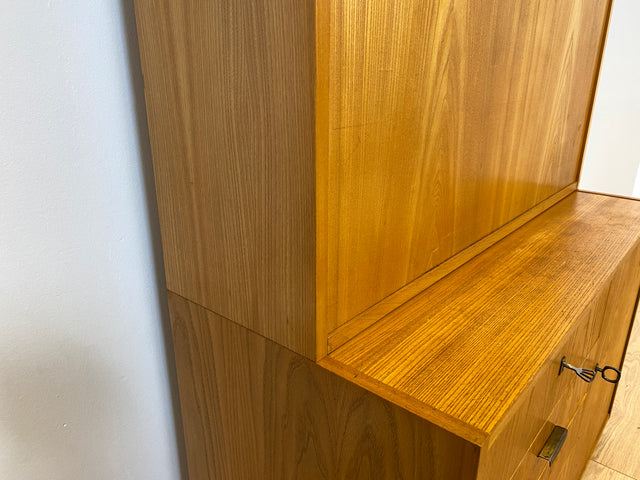 WMK Stilvoller & geräumiger 1960er Jahre Designer Schreibschrank von Bruno Knoblauch für VEB Hellerau # Sekretär Schreibtisch Bücherregal Regal Highboard Regalwand Kommode Desk Mid-Century Vintage DDR