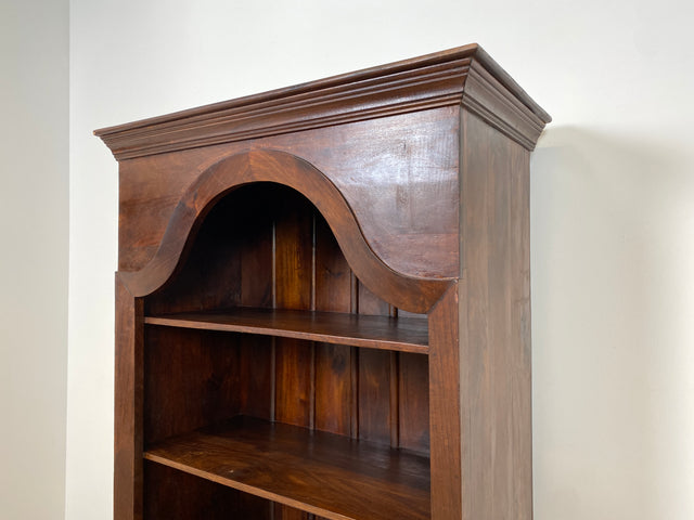 WMK Hochwertiger und gut erhaltener offener Vintage Kleiderschrank im antiken Stil aus vollem Holz mit tiefen und stabilen Regalböden # Schrank Wäscheschrank Wardrobe Regal Bücherschrank Bücherregal