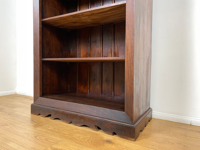 WMK Hochwertiger und gut erhaltener offener Vintage Kleiderschrank im antiken Stil aus vollem Holz mit tiefen und stabilen Regalböden # Schrank Wäscheschrank Wardrobe Regal Bücherschrank Bücherregal