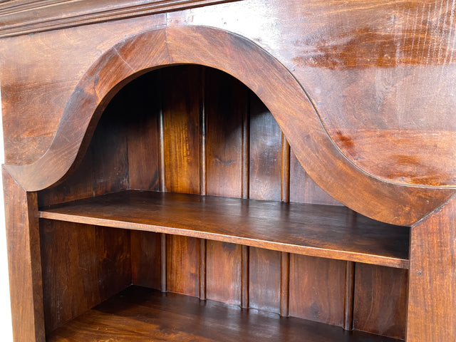 WMK Hochwertiger und gut erhaltener offener Vintage Kleiderschrank im antiken Stil aus vollem Holz mit tiefen und stabilen Regalböden # Schrank Wäscheschrank Wardrobe Regal Bücherschrank Bücherregal
