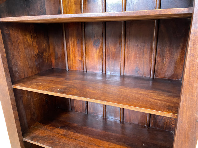 WMK Hochwertiger und gut erhaltener offener Vintage Kleiderschrank im antiken Stil aus vollem Holz mit tiefen und stabilen Regalböden # Schrank Wäscheschrank Wardrobe Regal Bücherschrank Bücherregal