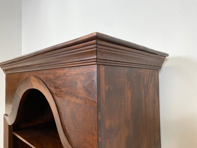 WMK Hochwertiger und gut erhaltener offener Vintage Kleiderschrank im antiken Stil aus vollem Holz mit tiefen und stabilen Regalböden # Schrank Wäscheschrank Wardrobe Regal Bücherschrank Bücherregal