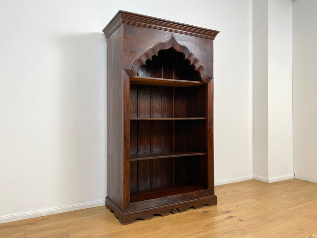 WMK Hochwertiger und gut erhaltener offener Vintage Kleiderschrank im antiken Stil aus vollem Holz mit tiefen und stabilen Regalböden # Regal Bücherschrank Bücherregal Schrank Wäscheschrank Wardrobe