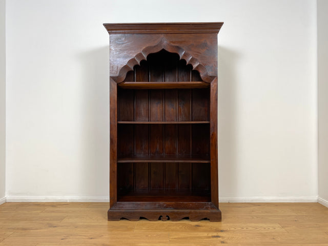 WMK Hochwertiger und gut erhaltener offener Vintage Kleiderschrank im antiken Stil aus vollem Holz mit tiefen und stabilen Regalböden # Regal Bücherschrank Bücherregal Schrank Wäscheschrank Wardrobe