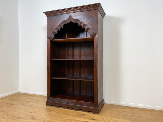 WMK Hochwertiger und gut erhaltener offener Vintage Kleiderschrank im antiken Stil aus vollem Holz mit tiefen und stabilen Regalböden # Regal Bücherschrank Bücherregal Schrank Wäscheschrank Wardrobe