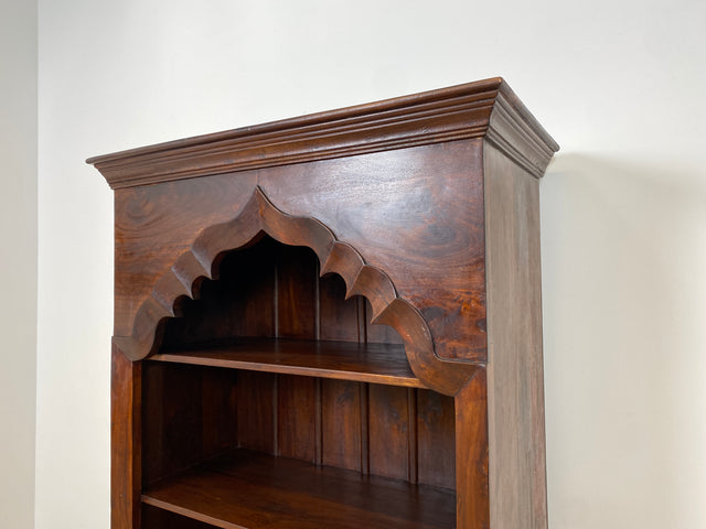 WMK Hochwertiger und gut erhaltener offener Vintage Kleiderschrank im antiken Stil aus vollem Holz mit tiefen und stabilen Regalböden # Regal Bücherschrank Bücherregal Schrank Wäscheschrank Wardrobe