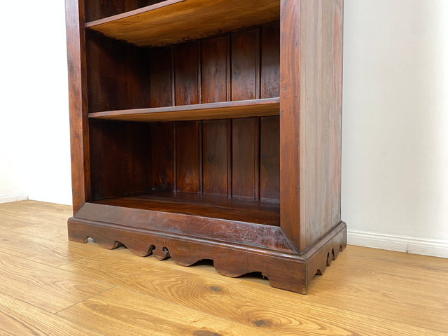 WMK Hochwertiger und gut erhaltener offener Vintage Kleiderschrank im antiken Stil aus vollem Holz mit tiefen und stabilen Regalböden # Regal Bücherschrank Bücherregal Schrank Wäscheschrank Wardrobe