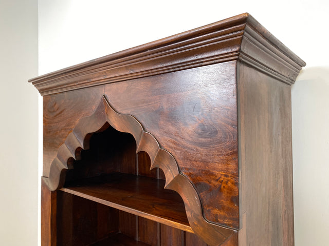 WMK Hochwertiger und gut erhaltener offener Vintage Kleiderschrank im antiken Stil aus vollem Holz mit tiefen und stabilen Regalböden # Regal Bücherschrank Bücherregal Schrank Wäscheschrank Wardrobe