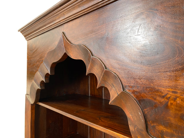 WMK Hochwertiger und gut erhaltener offener Vintage Kleiderschrank im antiken Stil aus vollem Holz mit tiefen und stabilen Regalböden # Regal Bücherschrank Bücherregal Schrank Wäscheschrank Wardrobe