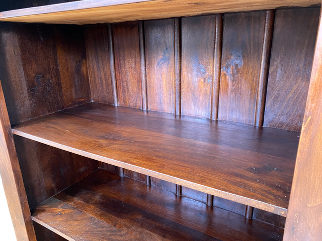 WMK Hochwertiger und gut erhaltener offener Vintage Kleiderschrank im antiken Stil aus vollem Holz mit tiefen und stabilen Regalböden # Regal Bücherschrank Bücherregal Schrank Wäscheschrank Wardrobe
