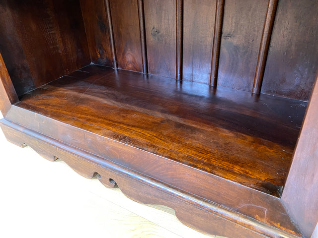 WMK Hochwertiger und gut erhaltener offener Vintage Kleiderschrank im antiken Stil aus vollem Holz mit tiefen und stabilen Regalböden # Schrank Wäscheschrank Wardrobe Regal Bücherschrank Bücherregal