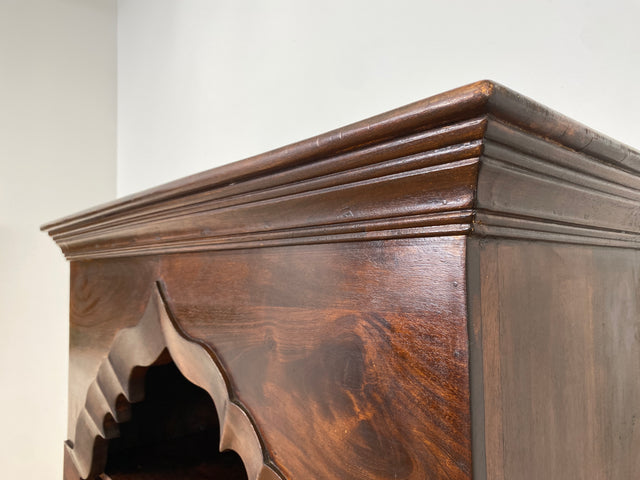 WMK Hochwertiger und gut erhaltener offener Vintage Kleiderschrank im antiken Stil aus vollem Holz mit tiefen und stabilen Regalböden # Regal Bücherschrank Bücherregal Schrank Wäscheschrank Wardrobe
