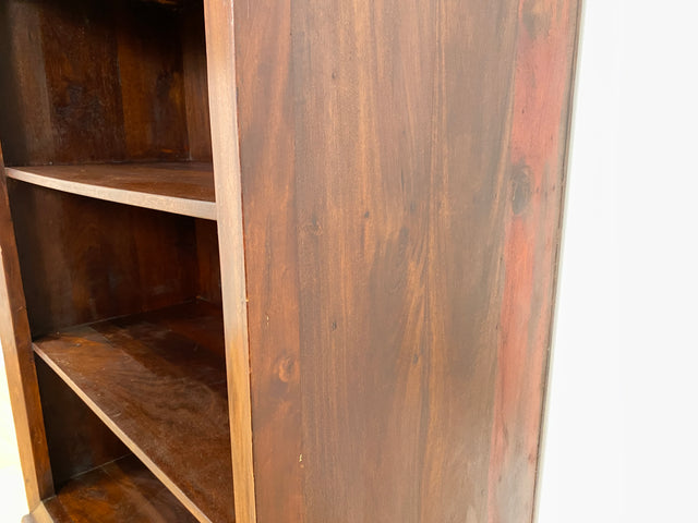 WMK Hochwertiger und gut erhaltener offener Vintage Kleiderschrank im antiken Stil aus vollem Holz mit tiefen und stabilen Regalböden # Regal Bücherschrank Bücherregal Schrank Wäscheschrank Wardrobe