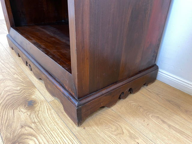 WMK Hochwertiger und gut erhaltener offener Vintage Kleiderschrank im antiken Stil aus vollem Holz mit tiefen und stabilen Regalböden # Regal Bücherschrank Bücherregal Schrank Wäscheschrank Wardrobe