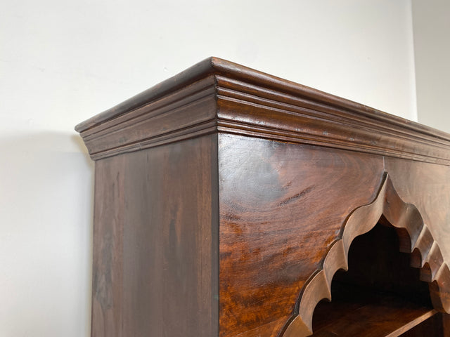 WMK Hochwertiger und gut erhaltener offener Vintage Kleiderschrank im antiken Stil aus vollem Holz mit tiefen und stabilen Regalböden # Regal Bücherschrank Bücherregal Schrank Wäscheschrank Wardrobe