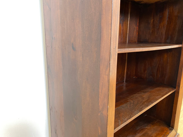 WMK Hochwertiger und gut erhaltener offener Vintage Kleiderschrank im antiken Stil aus vollem Holz mit tiefen und stabilen Regalböden # Regal Bücherschrank Bücherregal Schrank Wäscheschrank Wardrobe