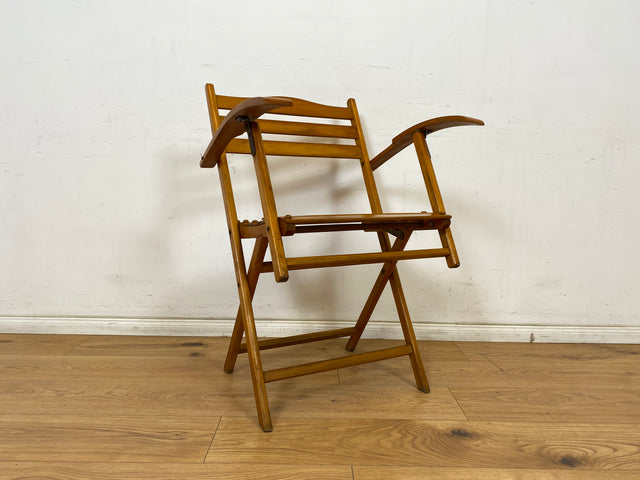 WMK 1/4 Besonders schöner, bequemer und sehr gut erhaltener Mid-Century Klappstuhl aus Holz # Stuhl Armlehnenstuhl Sessel Holzstuhl Folding Chair Gartenstuhl Gartenmöbel Campingstuhl Bauhaus Vintage