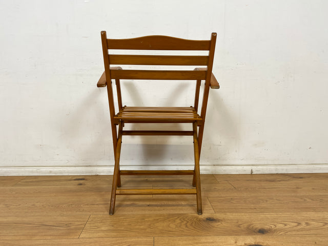 WMK 1/4 Besonders schöner, bequemer und sehr gut erhaltener Mid-Century Klappstuhl aus Holz # Stuhl Armlehnenstuhl Sessel Holzstuhl Folding Chair Gartenstuhl Gartenmöbel Campingstuhl Bauhaus Vintage