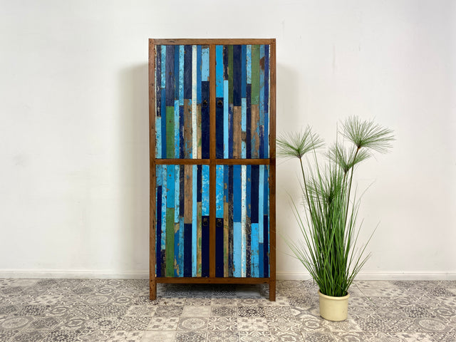 Boatwood by WMK # Wunderschöner Schrank aus altem Bootsholz, ein handgefertigtes Unikat aus massivem Teakholz # Kleiderschrank Wäscheschrank Kommode Highboard Sideboard Bücherschrank Wardrobe Teak