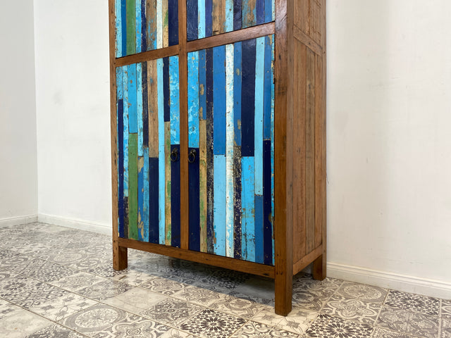 Boatwood by WMK # Wunderschöner Schrank aus altem Bootsholz, ein handgefertigtes Unikat aus massivem Teakholz # Kleiderschrank Wäscheschrank Kommode Highboard Sideboard Bücherschrank Wardrobe Teak