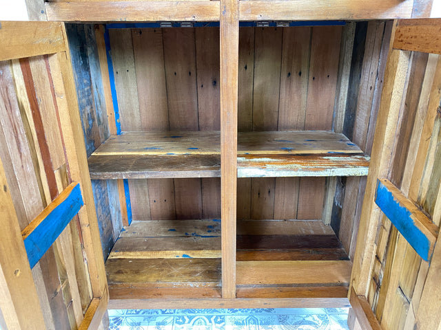 Boatwood by WMK # Wunderschöner Schrank aus altem Bootsholz, ein handgefertigtes Unikat aus massivem Teakholz # Kleiderschrank Wäscheschrank Kommode Highboard Sideboard Bücherschrank Wardrobe Teak