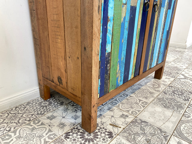 Boatwood by WMK # Wunderschöner Schrank aus altem Bootsholz, ein handgefertigtes Unikat aus massivem Teakholz # Kleiderschrank Wäscheschrank Kommode Highboard Sideboard Bücherschrank Wardrobe Teak