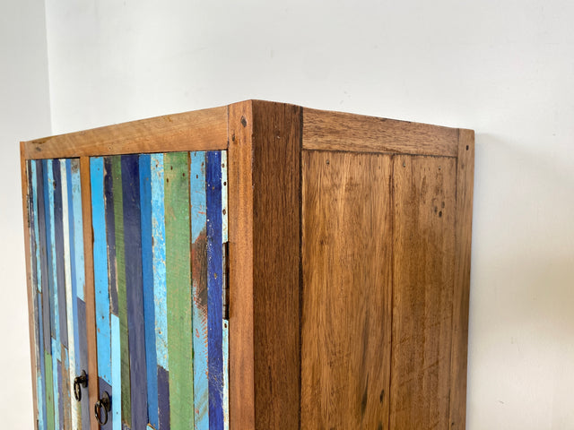 Boatwood by WMK # Wunderschöner Schrank aus altem Bootsholz, ein handgefertigtes Unikat aus massivem Teakholz # Kleiderschrank Wäscheschrank Kommode Highboard Sideboard Bücherschrank Wardrobe Teak