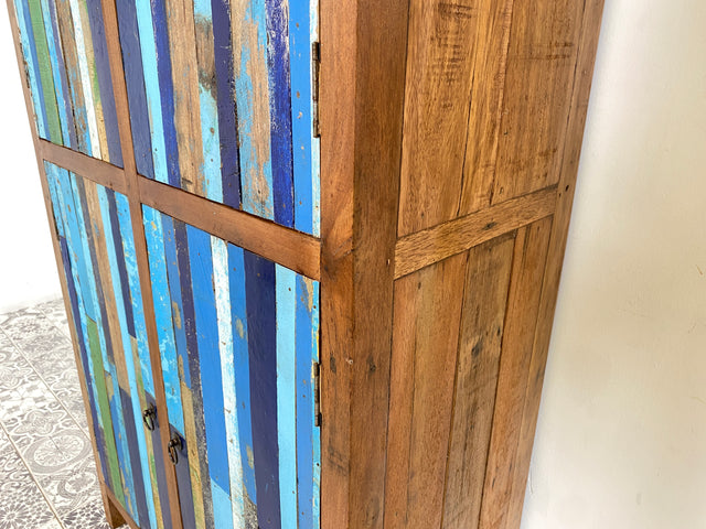 Boatwood by WMK # Wunderschöner Schrank aus altem Bootsholz, ein handgefertigtes Unikat aus massivem Teakholz # Kleiderschrank Wäscheschrank Kommode Highboard Sideboard Bücherschrank Wardrobe Teak